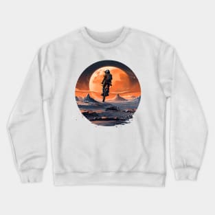 Biker on mars Crewneck Sweatshirt